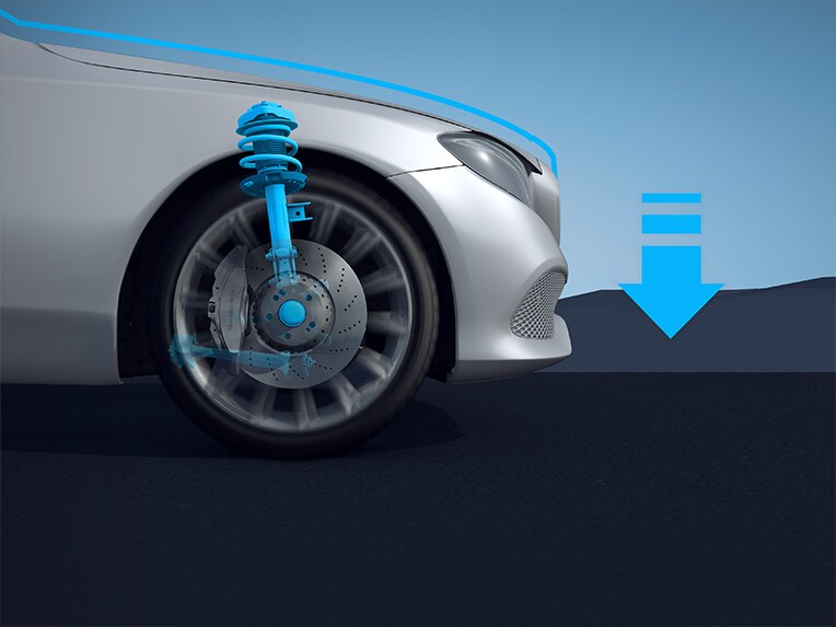The lowered comfort suspension of the new B-Class.