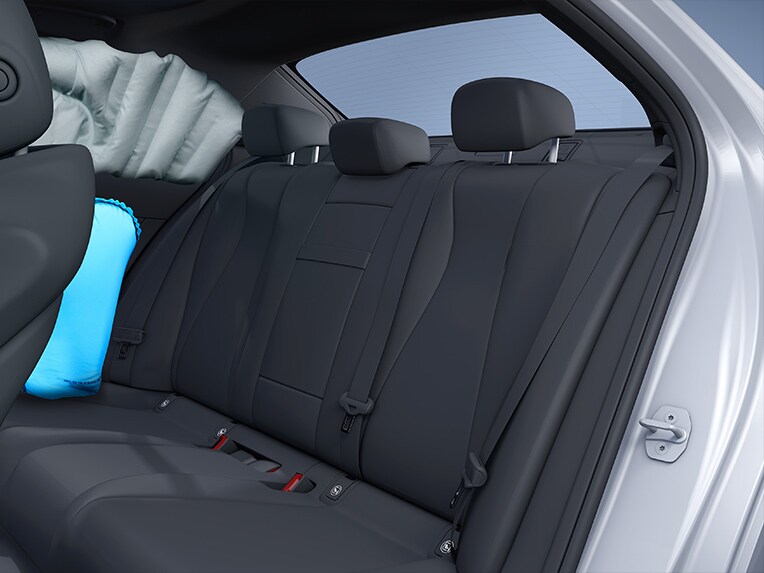 An illustration of how the sidebags in the rear work in the Mercedes-Benz A-Class Hatchback.