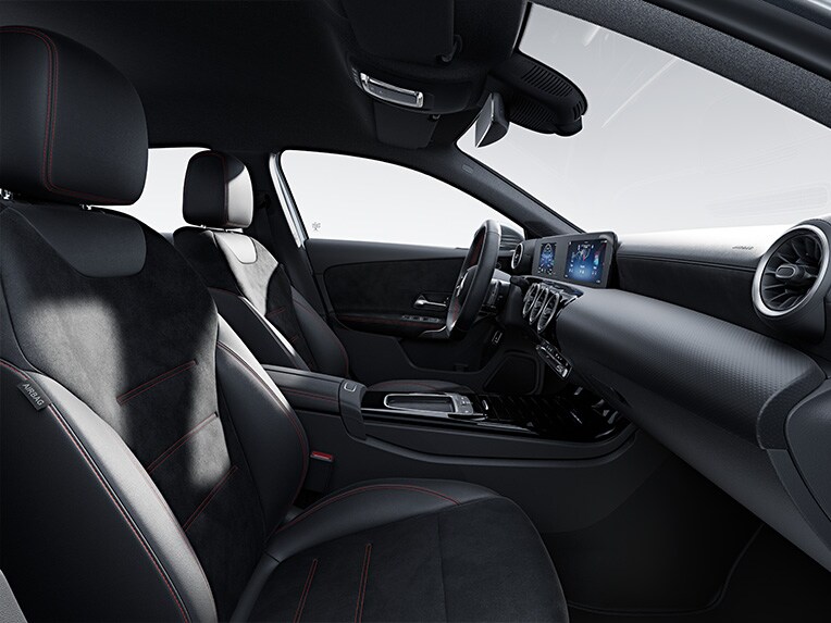 The interior of the Mercedes-Benz A-Class Saloon with the AMG Line equipment line.
