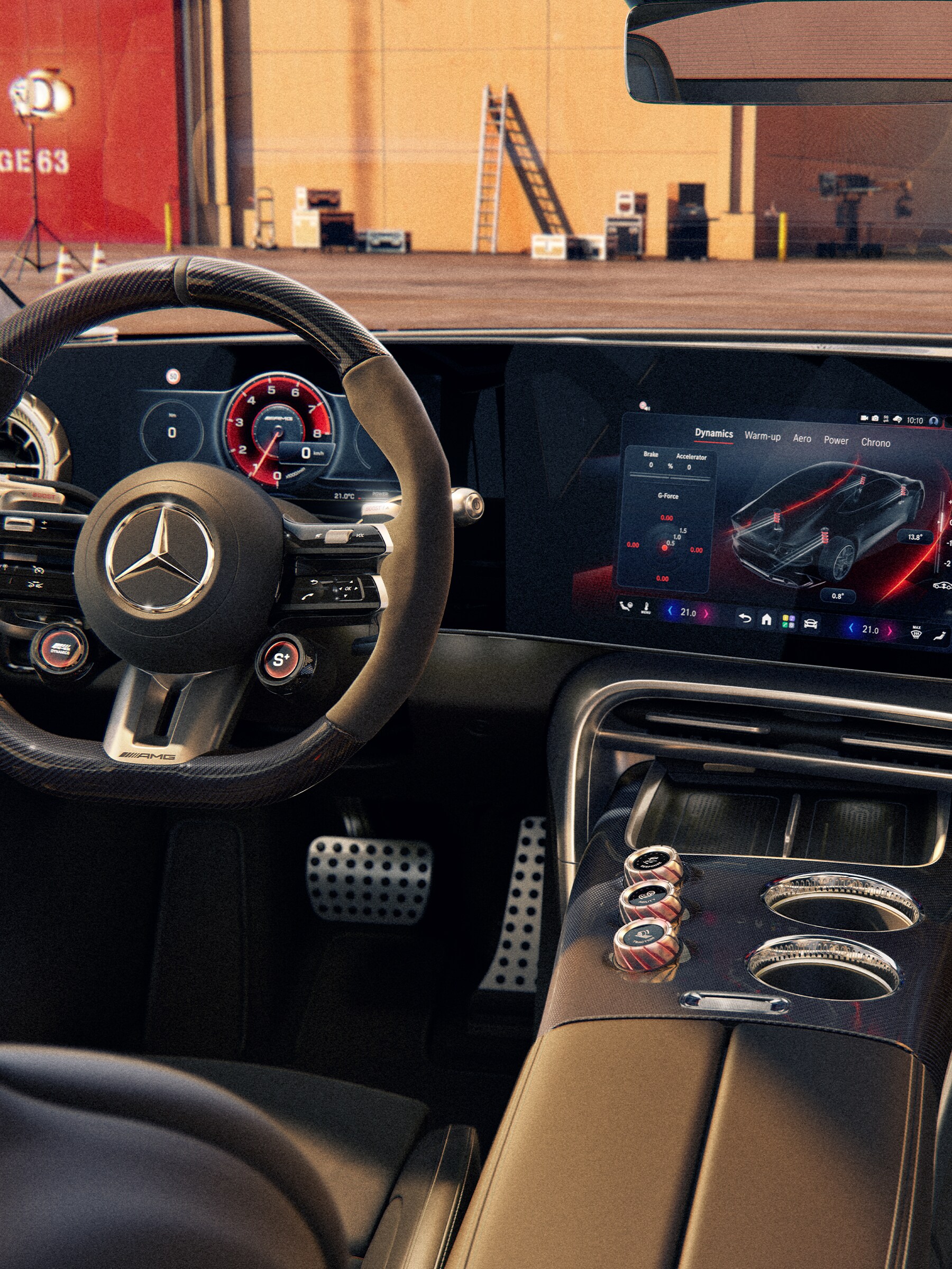 The driver oriented cockpit in the all-new GT 4-Door Coupé from Mercedes-AMG.
