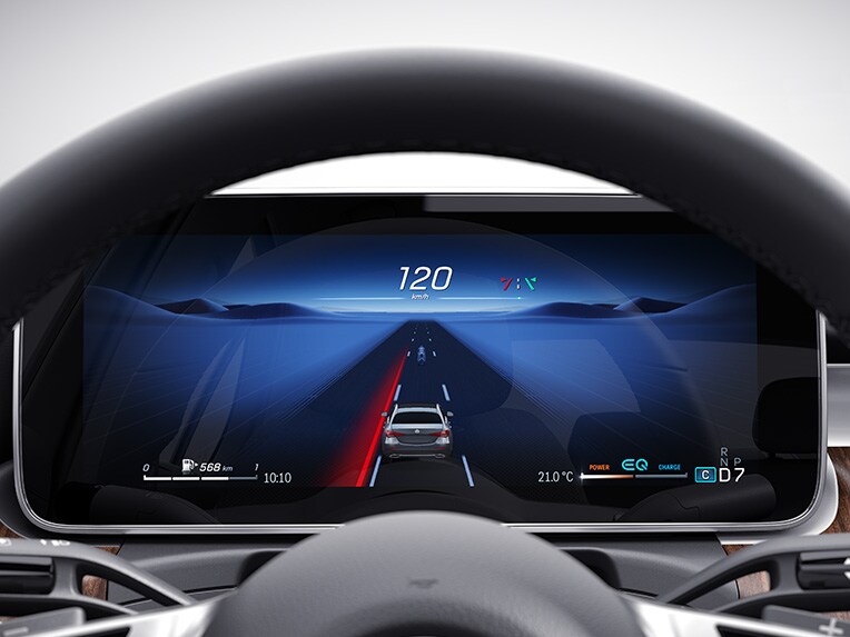 The Active Lane Keeping Assist of the Mercedes-Benz C-Class Estate.