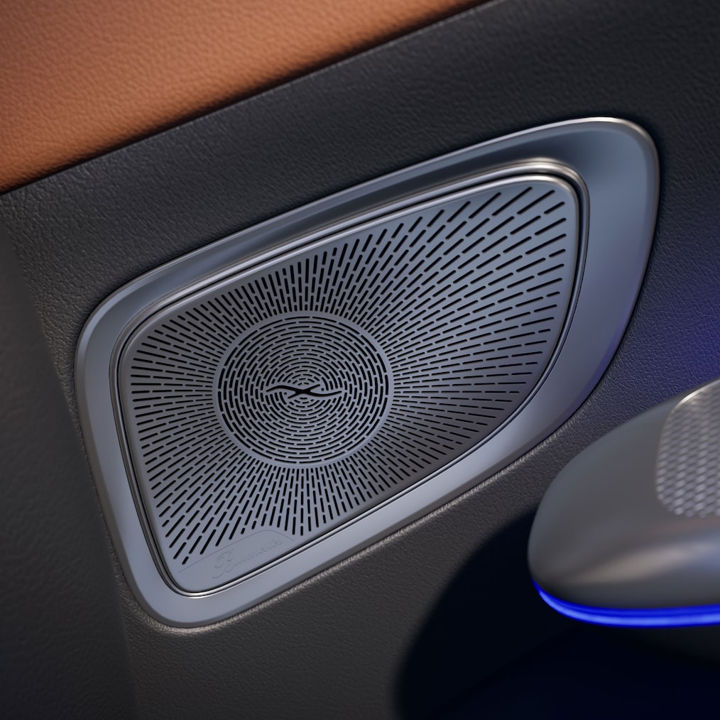 The Burmester® 3D surround sound system in the new C-Class Saloon from Mercedes-Benz.