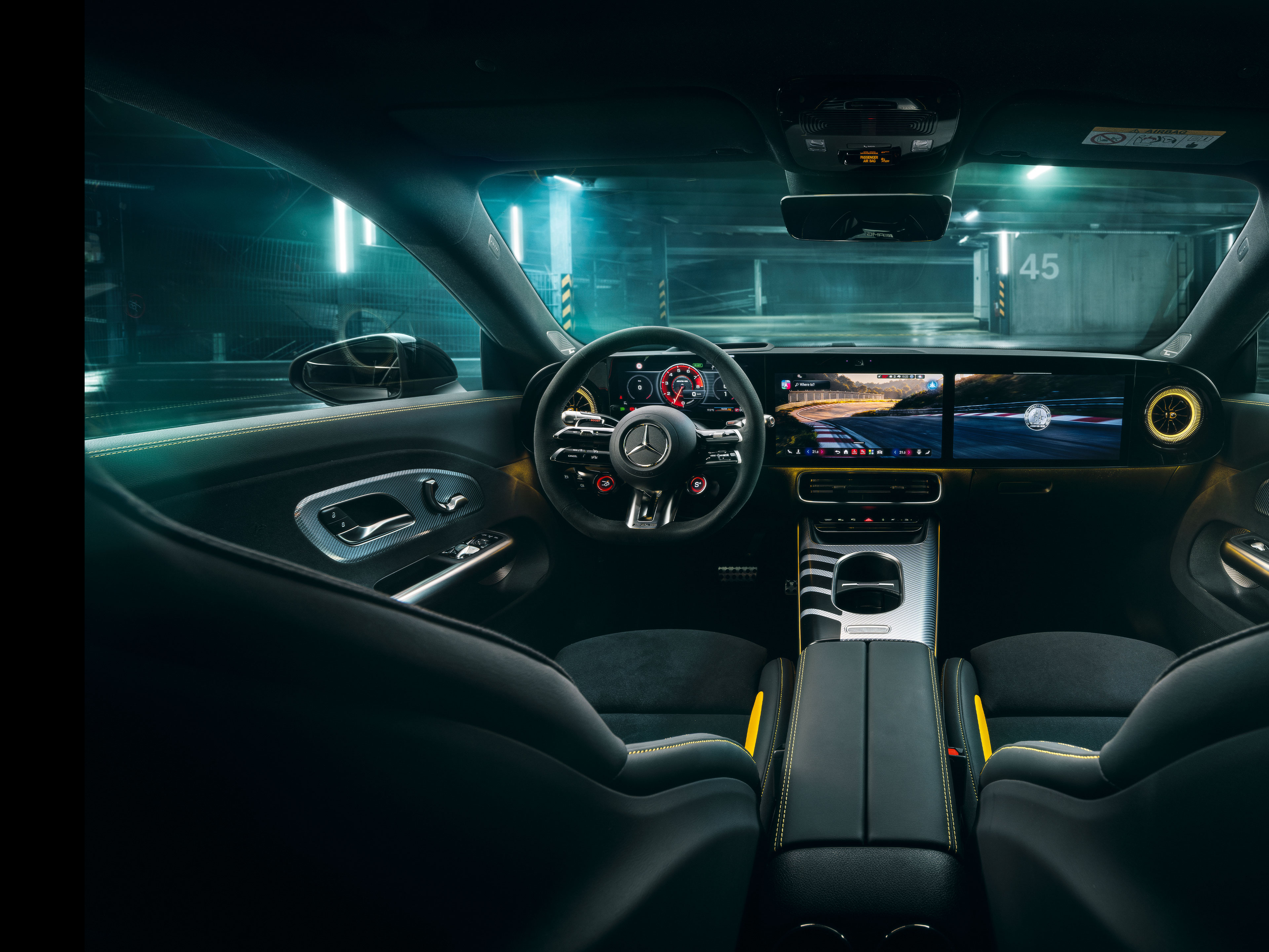 Interior | CLA | Mercedes-AMG The interior of the all-new Mercedes-AMG CLA 45 electric 4MATIC+.