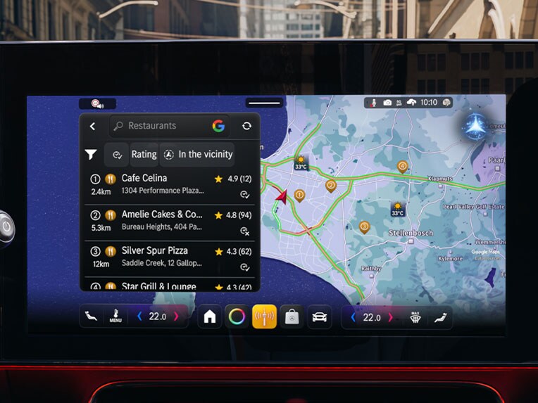 The Google Navigation in the all-new CLA from Mercedes-Benz.