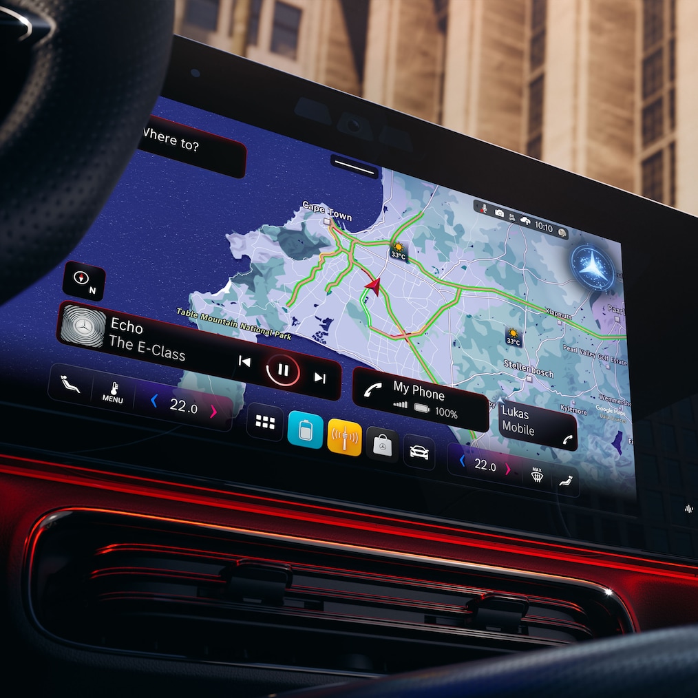 The MBUX Superscreen with MBUX Virtual Assistant in the Mercedes-Benz CLA C174.