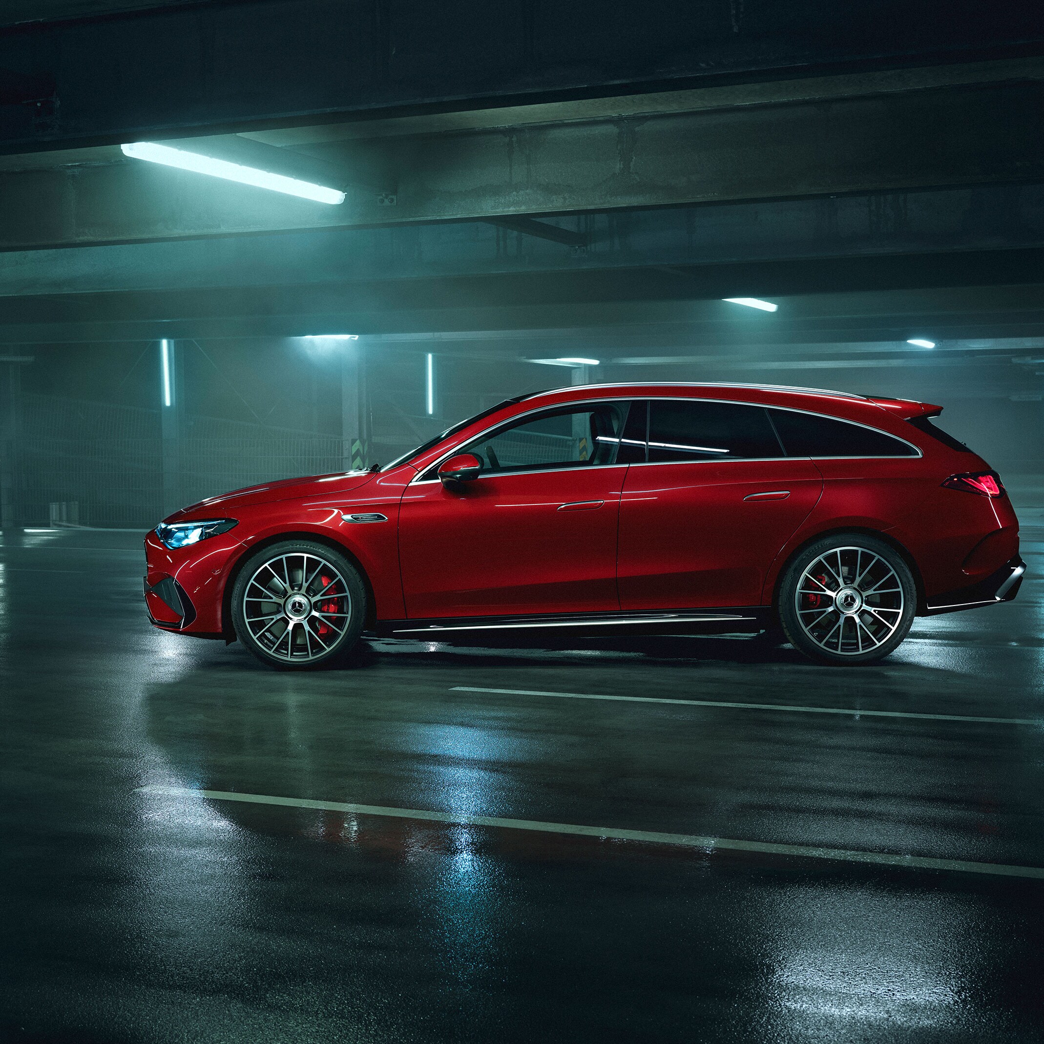 The exterior of the all-new Mercedes-AMG CLA 45 electric 4MATIC+ Shooting Brake.