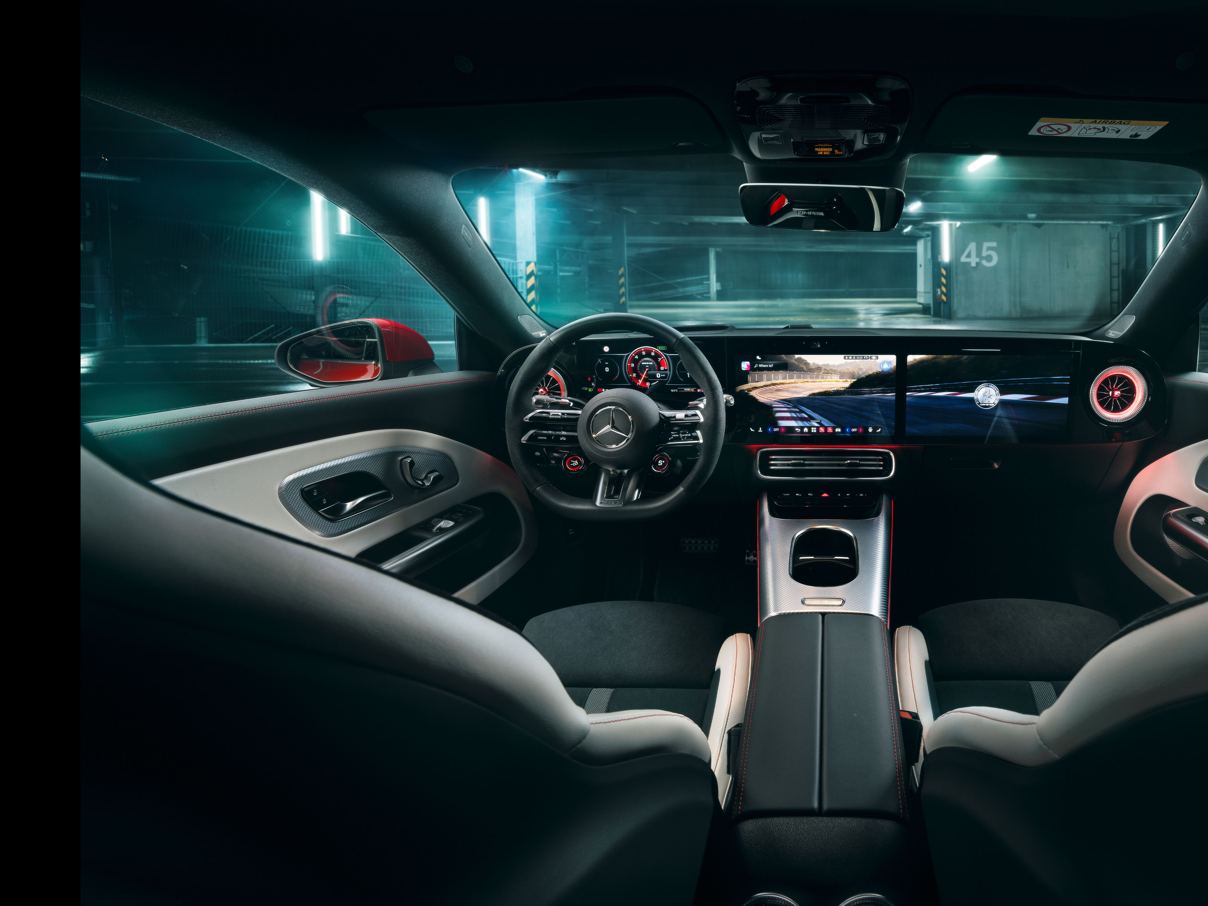 Interior | CLA Shooting Brake | Mercedes-AMG The interior of the all-new Mercedes-AMG CLA 45 electric 4MATIC+ Shooting Brake.