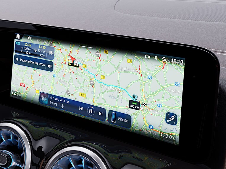 Navigation with Electric Intelligence in the new EQA from Mercedes-Benz.