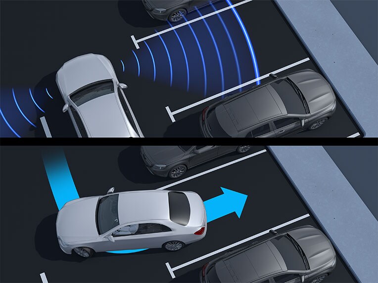 Active Parking Assist with PARKTRONIC in the new EQA from Mercedes-Benz.