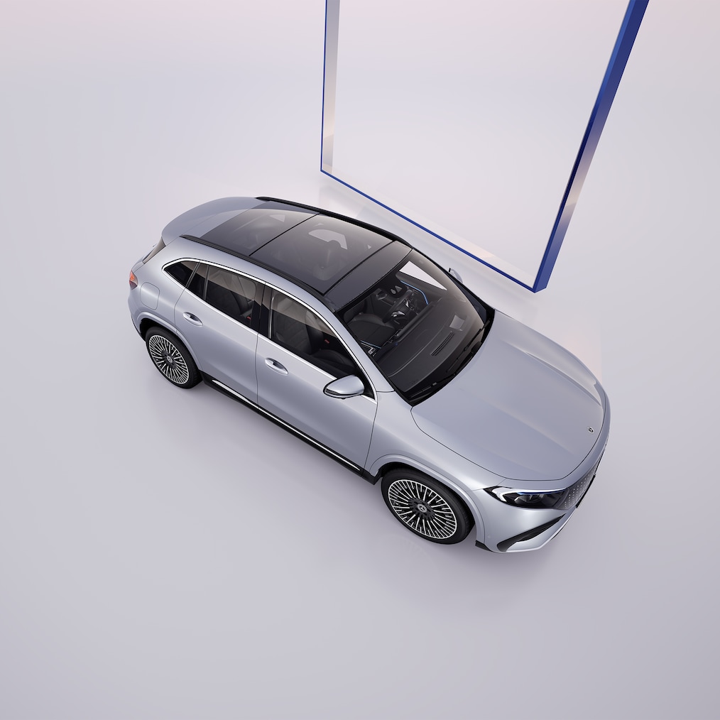 Rear view of a Mercedes-Benz EQA.