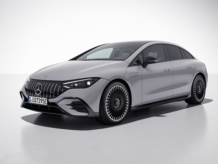 The Mercedes-AMG EQE Saloon with AMG Night package.