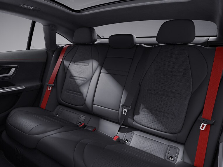 The AMG nappa leather upholstery for the Mercedes-AMG EQE Saloon.