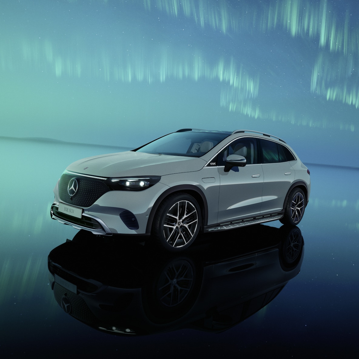 The Mercedes-Benz EQE SUV exterior.