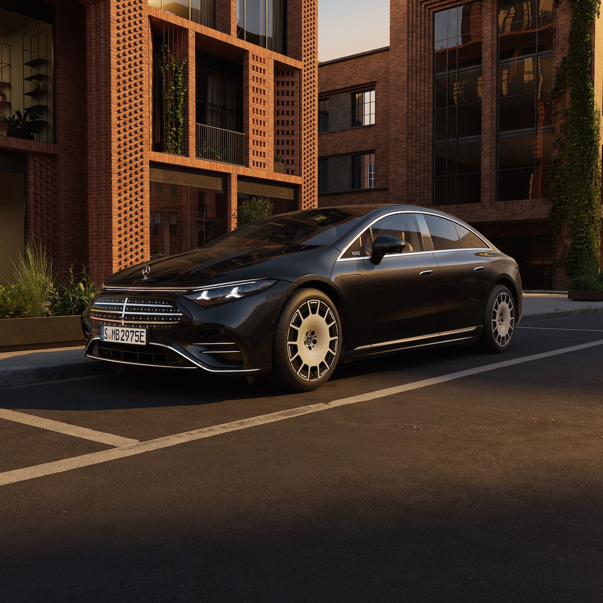 The exterior of the new all-electric EQS from Mercedes-Benz.