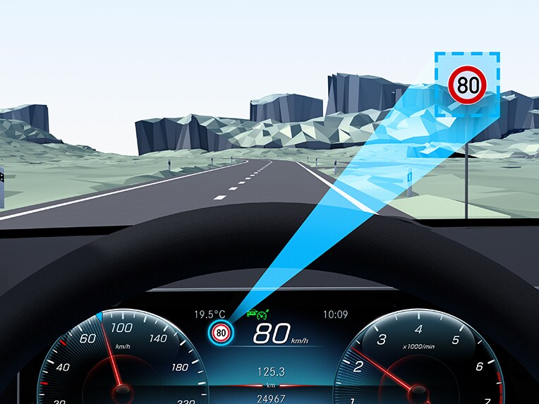The Traffic Sign Assist in the EQS Saloon from Mercedes-Benz