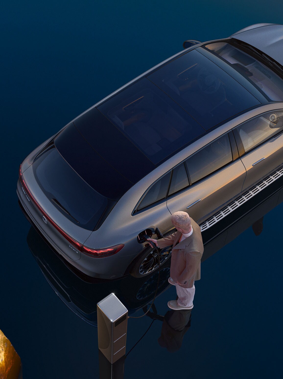 A Mercedes-Benz EQC at an IONITY charging station.