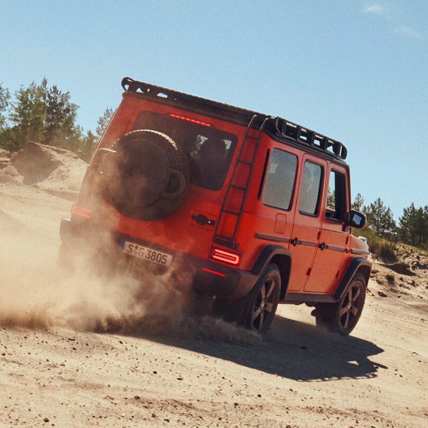 A side view of the Mercedes-Benz G-Class.
