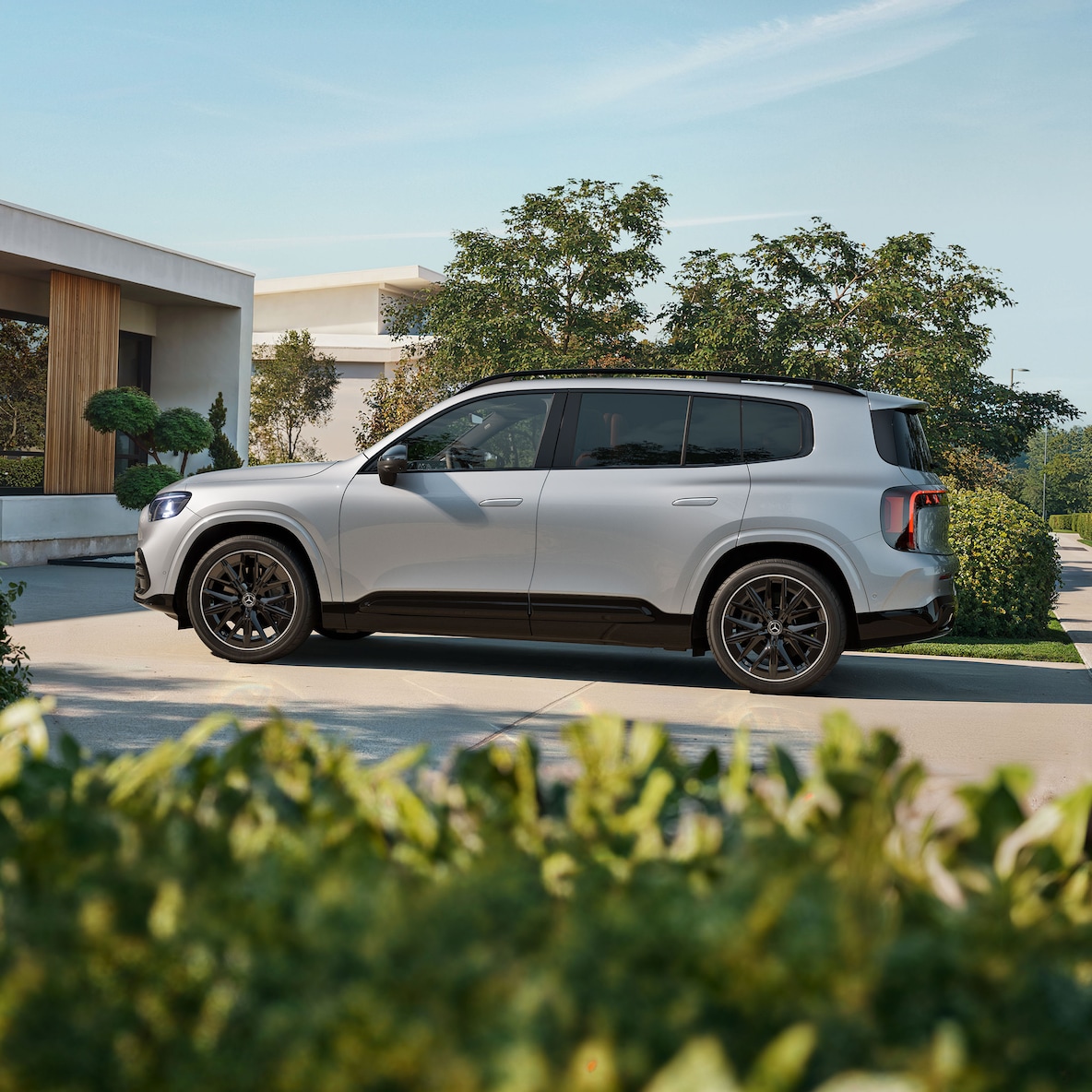 The exterior of the all-new electric GLB.