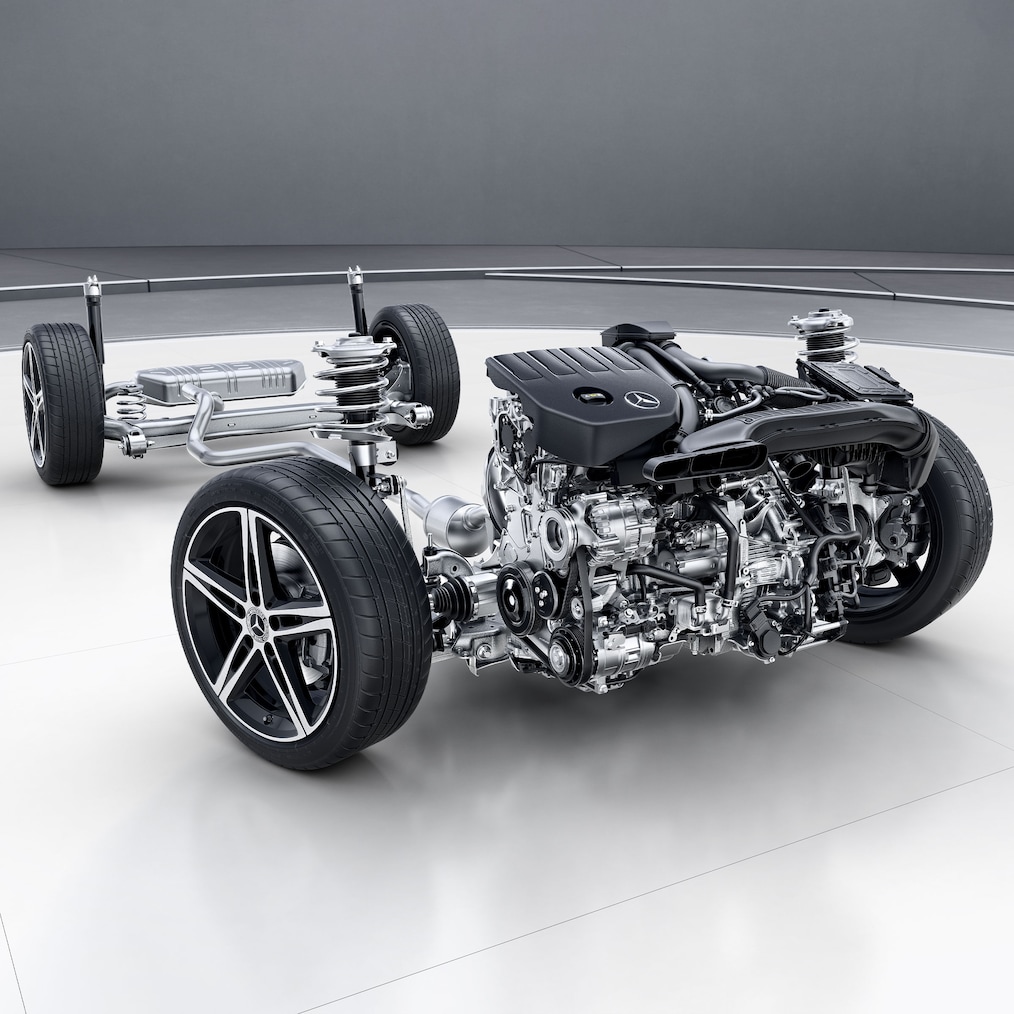 The comfort suspension of the Mercedes-Benz GLB.