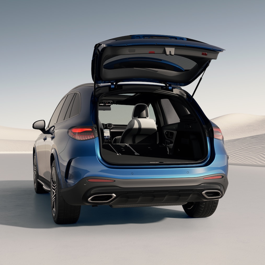 View through the open tailgate into the spacious load compartment.