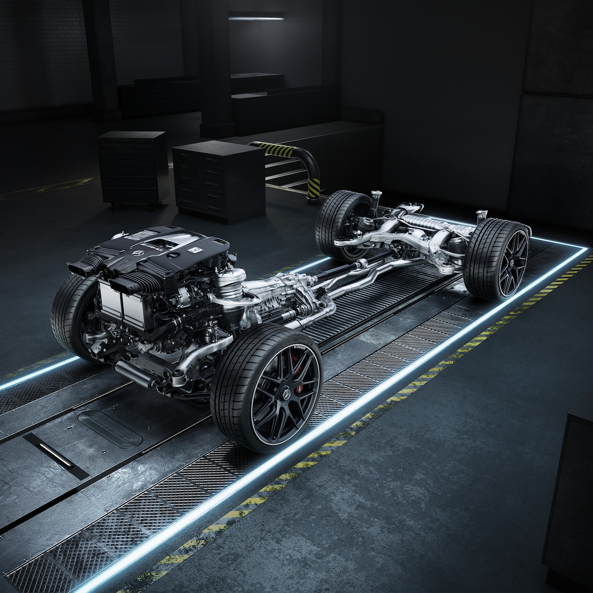 Another dynamic view of a Mercedes-AMG GLE Coupé (driving shot).