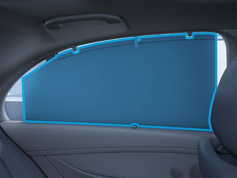 The electric roller sunblinds in the Mercedes-Maybach GLS.