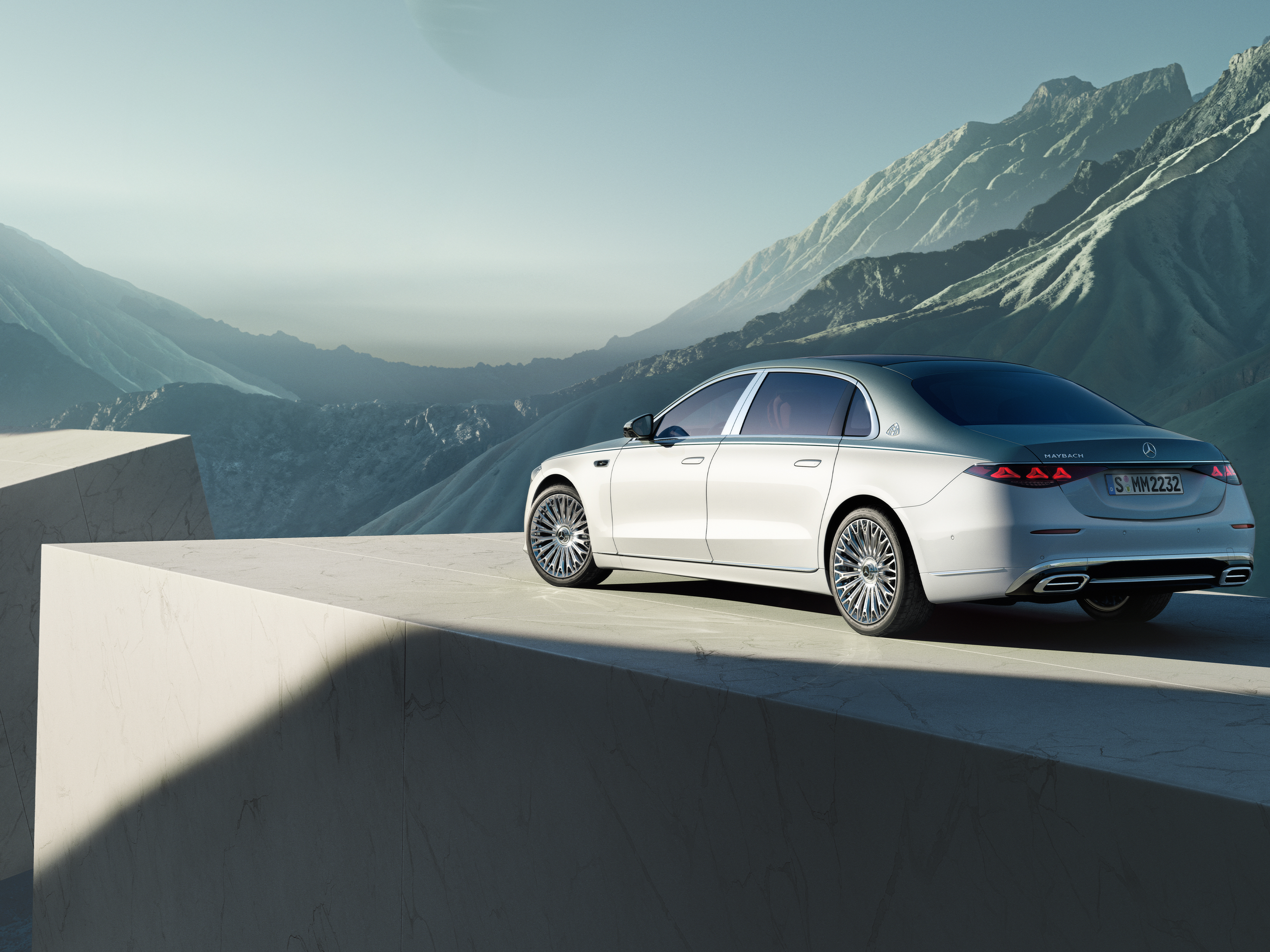 S-Class | Trademark | Mercedes-Maybach Side view of the Mercedes-Maybach S-Class.