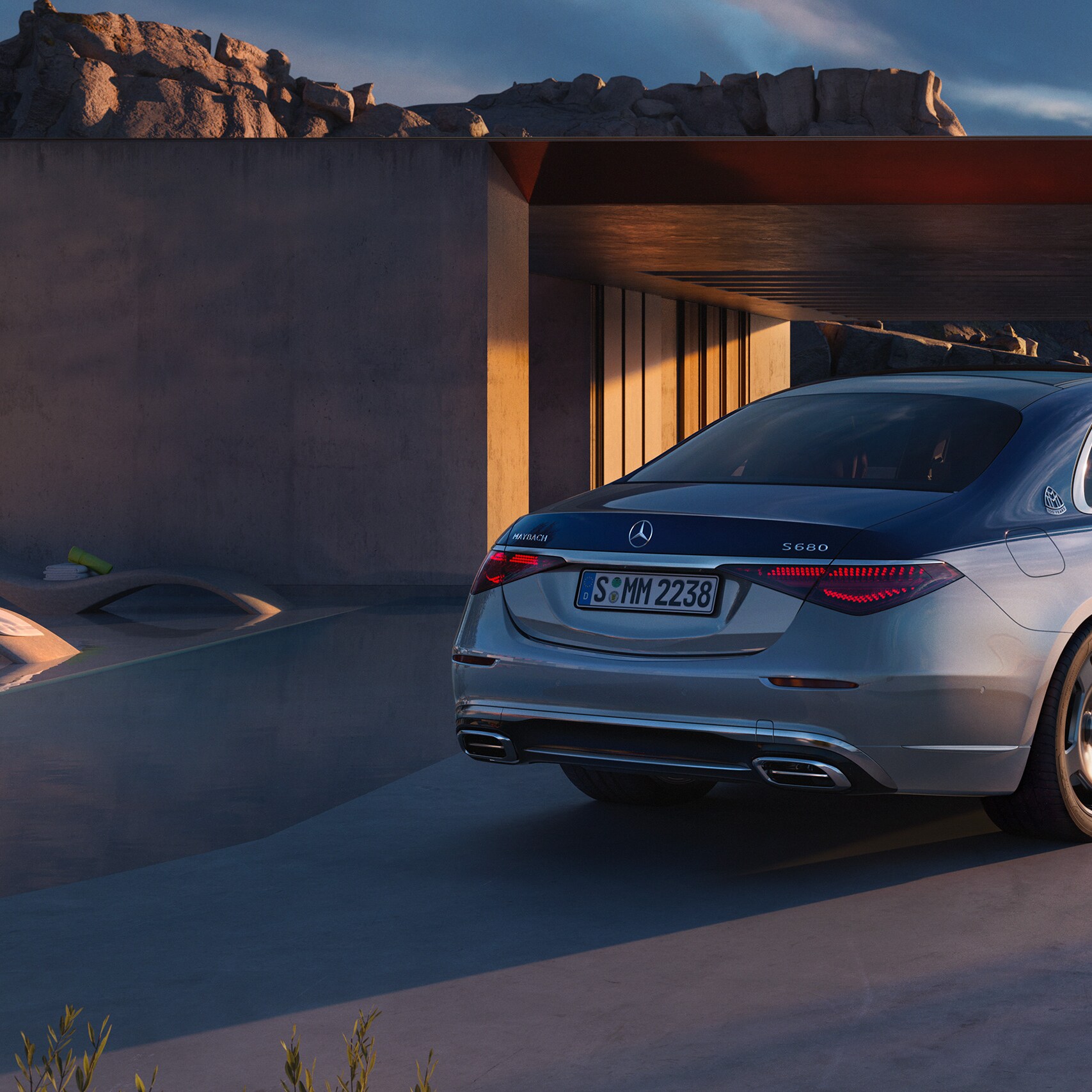 A side view of the Mercedes-Maybach S-Class.