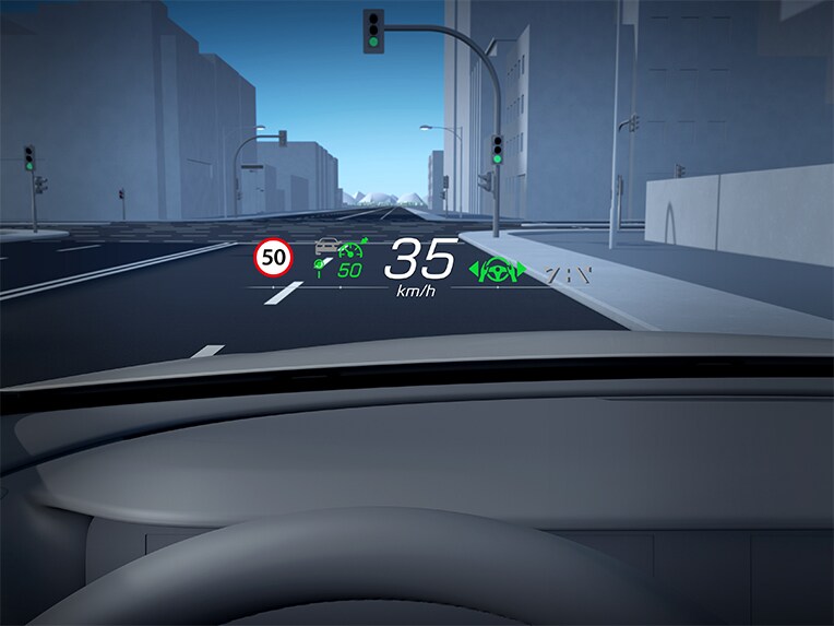 The head-up display in the Mercedes-Maybach SL 680.