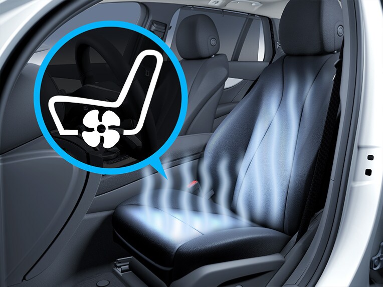An illustration of the seat climate control for driver and front passenger in the Mercedes-AMG SL Roadster.