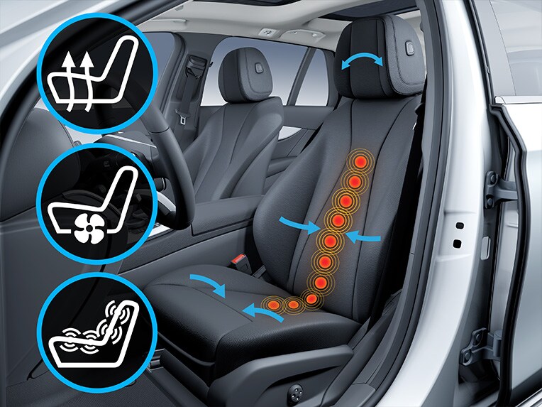 An illustration of the multicontour seats in the Mercedes-AMG SL Roadster.