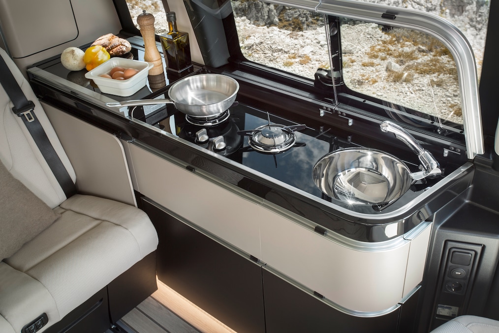 Close-up of the kitchenette of the V-Class Marco Polo.