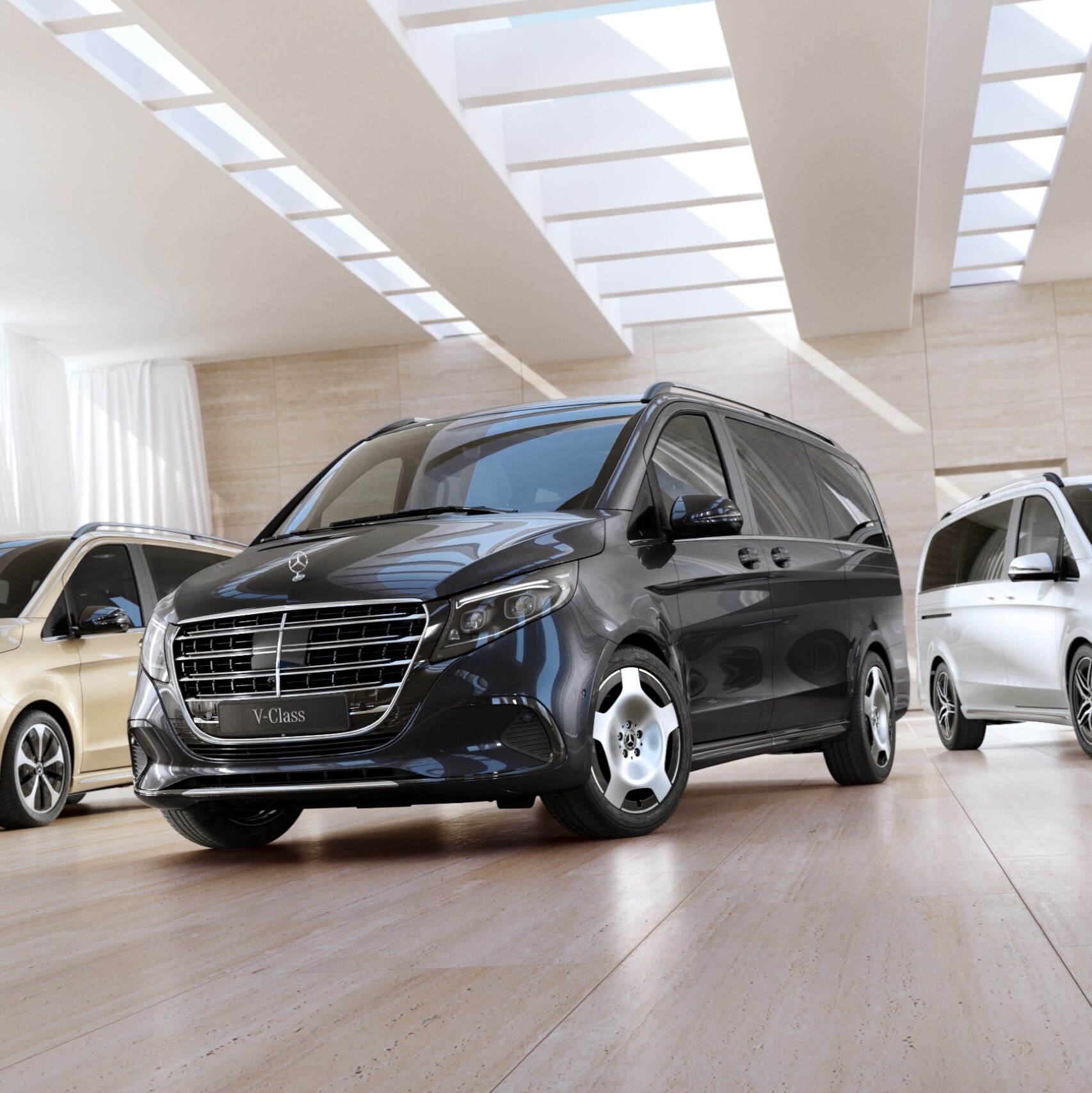 The EQV combines the generous space of a Mercedes-Benz people carrier and its feeling of well-being with a far-reaching electric mobility concept.