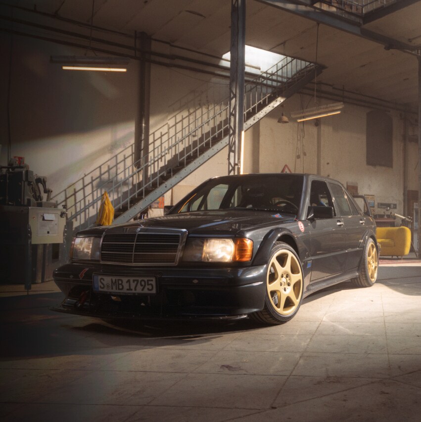 Vintage car in a garage
