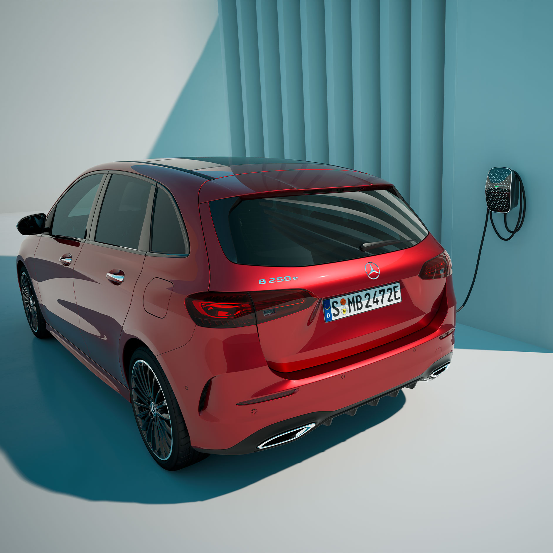 Charging options | Plug-in Hybrids | Mercedes-Benz Angled rear view of the Mercedes-Benz A-Class.