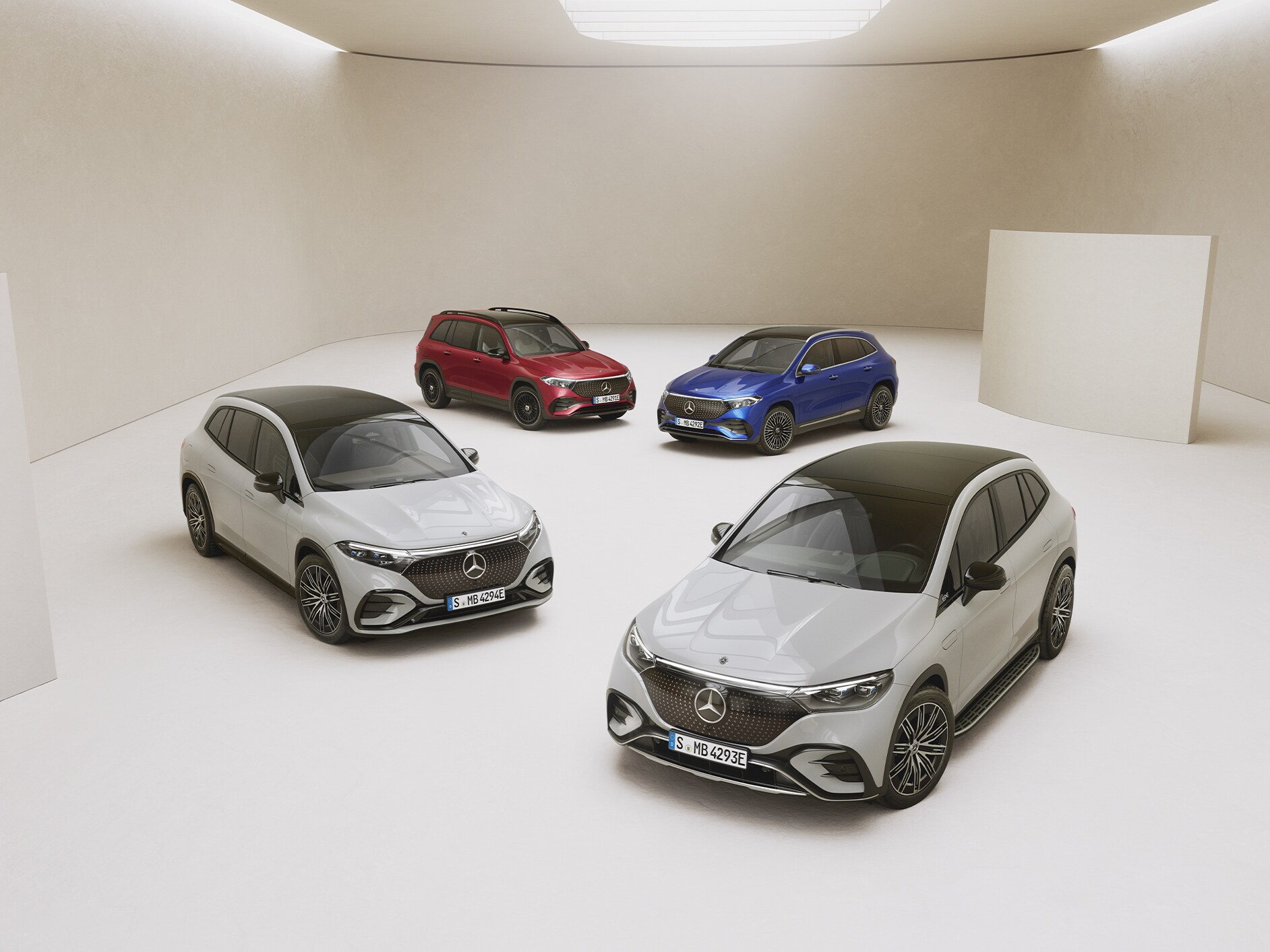 A group of Mercedes-Benz models.
