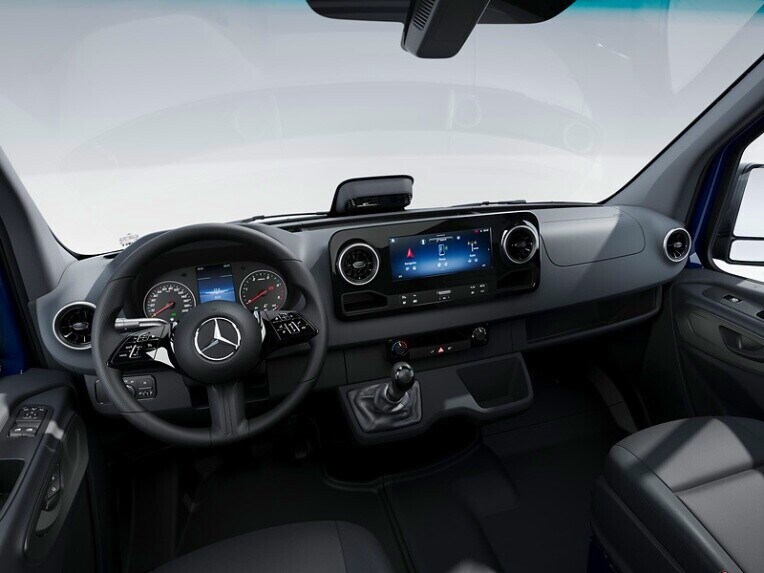 The cab of the Mercedes-Benz Sprinter Chassis in the BASE equipment line.