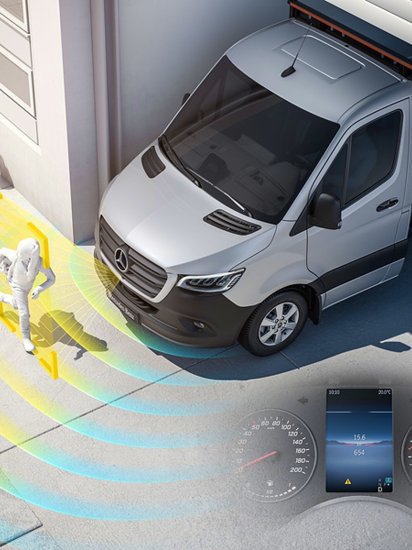The moving-off information system (MOIS) for the Mercedes-Benz eSprinter Chassis.