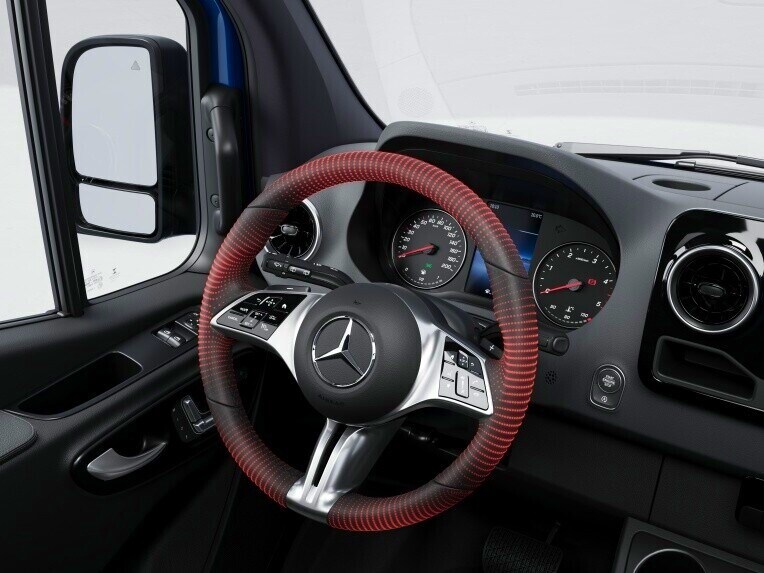The steering wheel heating in the Mercedes-Benz Sprinter Panel Van.