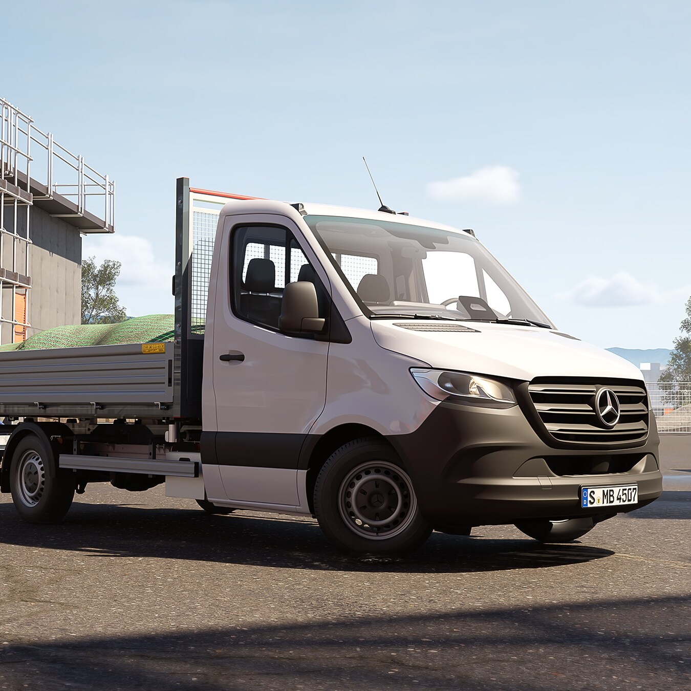 The Sprinter Platform Vehicle on the construction site