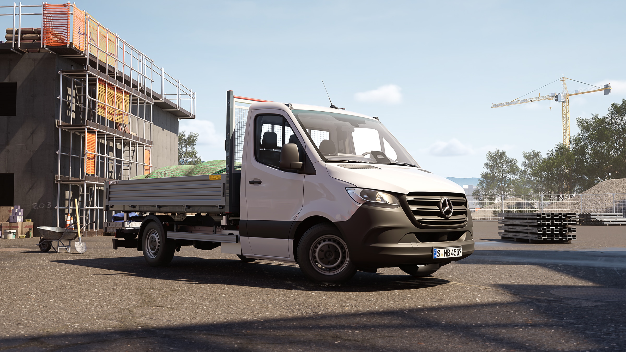 Sprinter Plaftorm Vehicle | All Sprinter | Mercedes-Benz Vans The Sprinter Platform Vehicle on the construction site