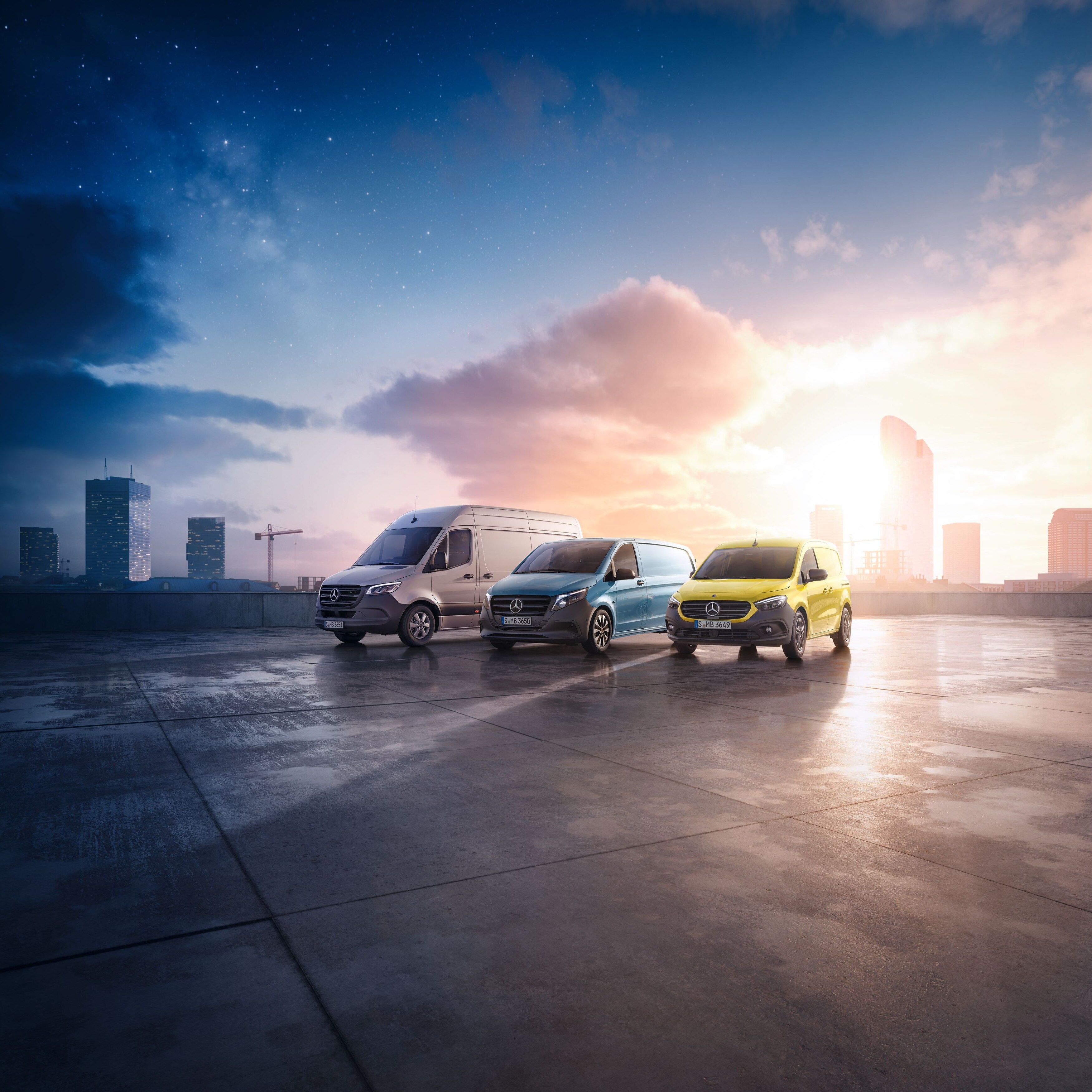 The Mercedes-Benz Vito Panel Van as a delivery vehicle on a construction site.