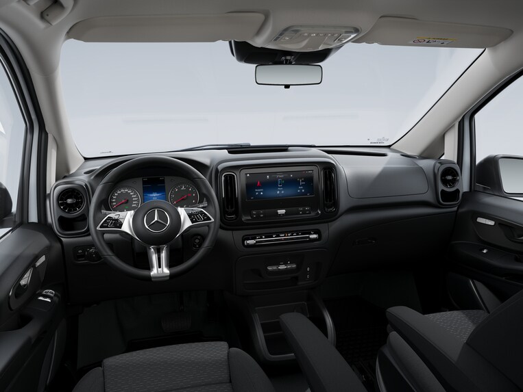 The cockpit of the Vito panel van PRO line.