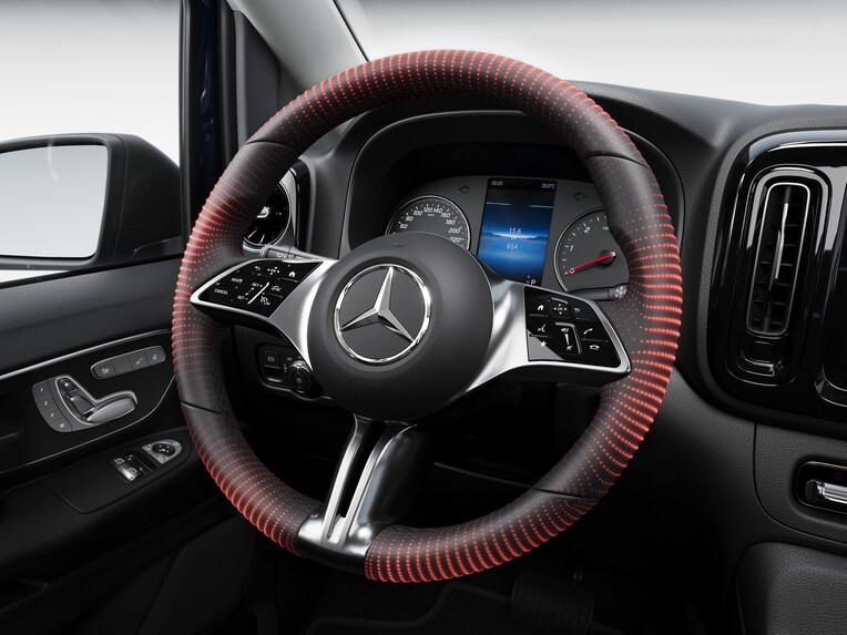 Illustration of the heated steering wheel in the Mercedes-Benz Vito.