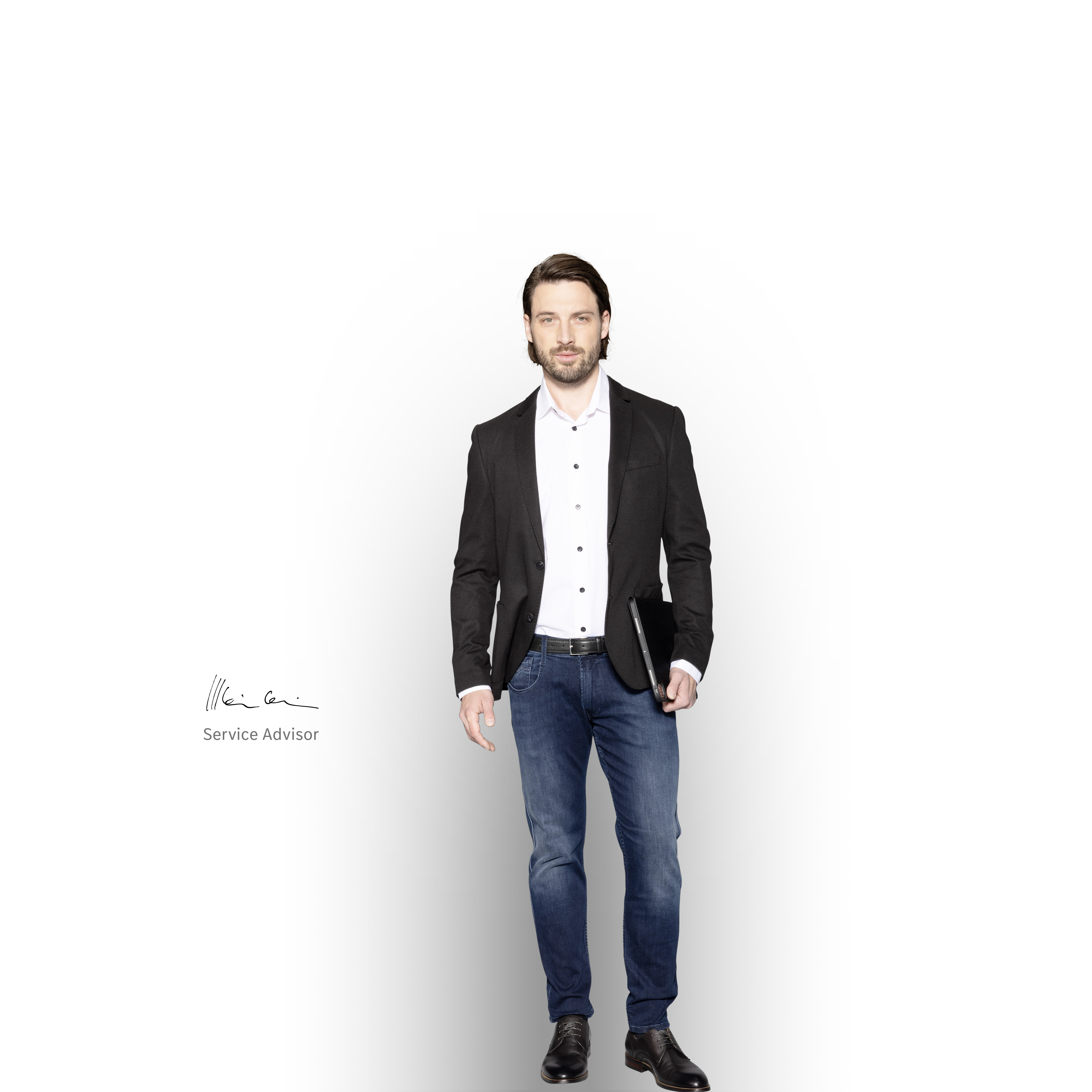 Mercedes-Benz | Vans service Service Advisor smiling at you ready to help with your Mercedes-Benz vehicle fleet.