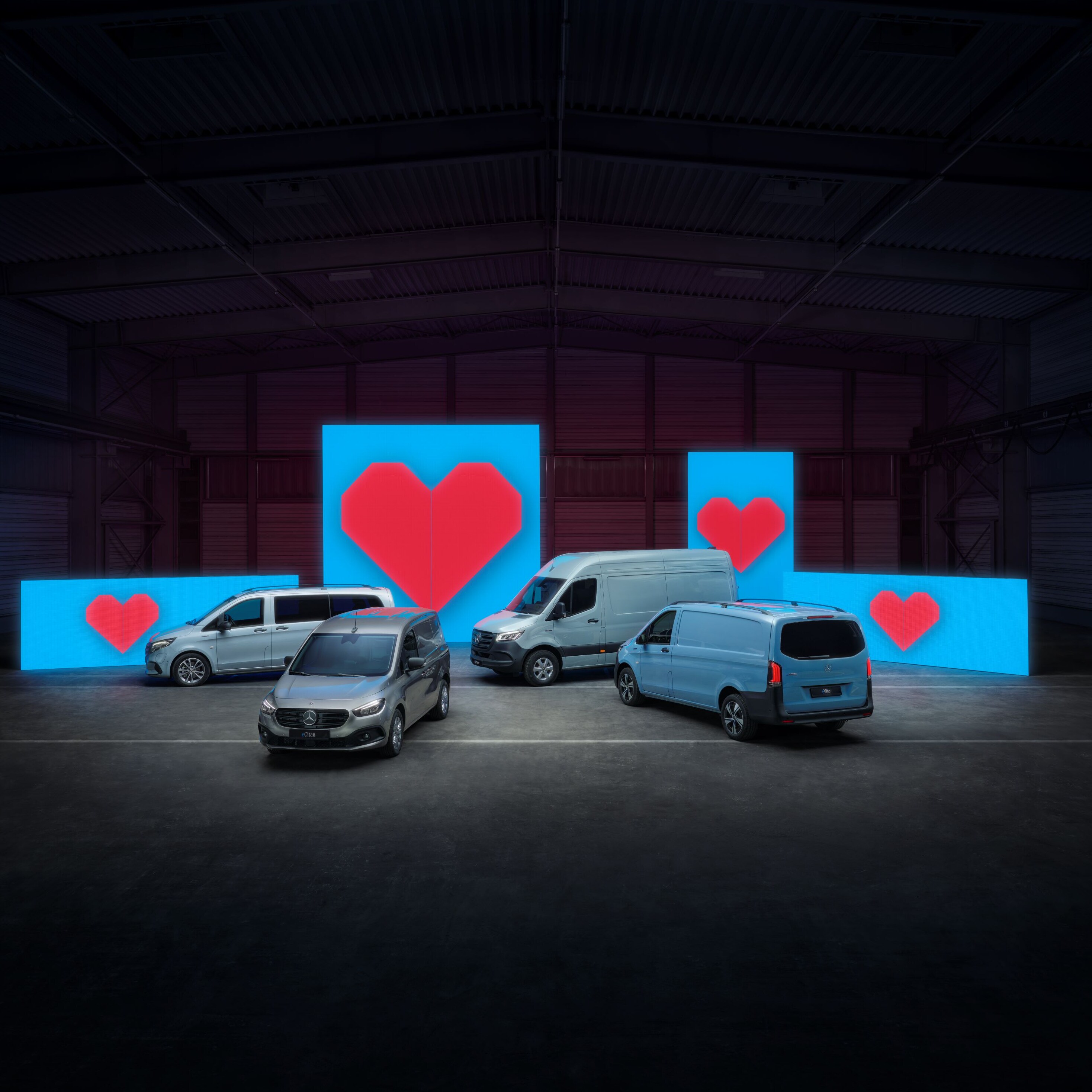 The Mercedes-Benz eSprinter, eVito and eCitan models as panel vans.