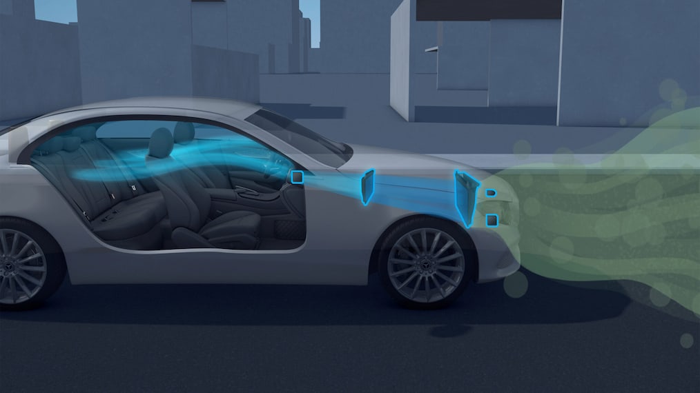 The air filtration system with HEPA filter in the EQE Saloon.