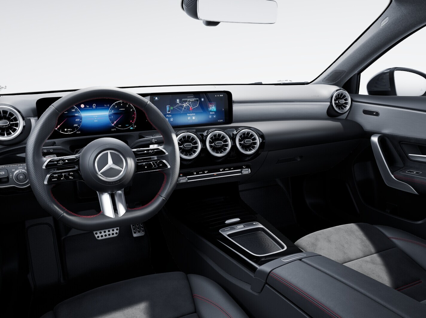 The interior of the Mercedes-Benz A-Class Hatchback with the Progressive equipment line.