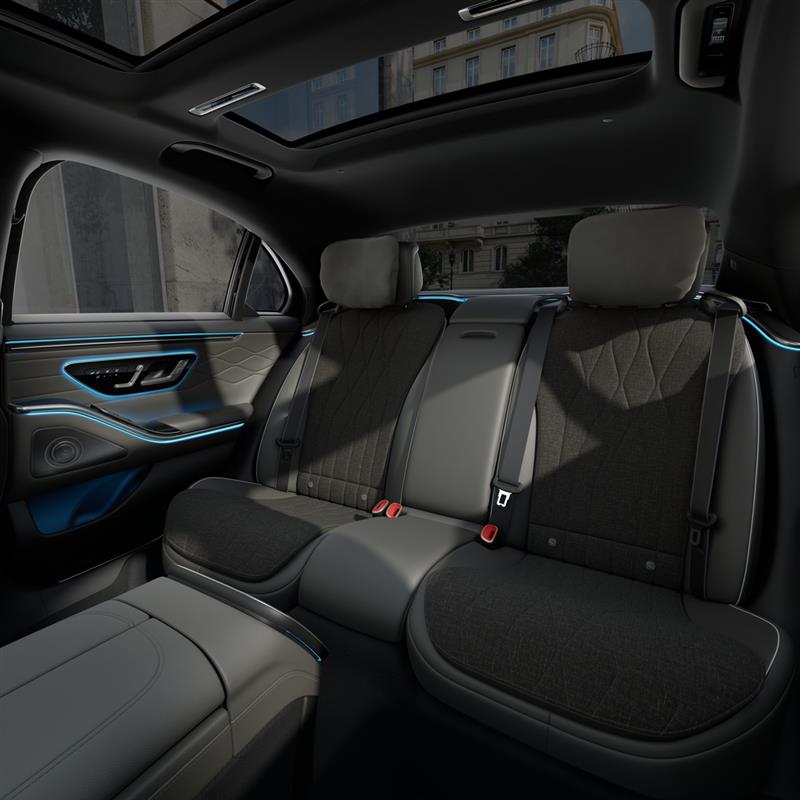 Mercedes-Benz chauffeur car parked on scenic road Mercedes-Benz chauffeur car parked on scenic road