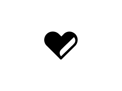 Simple heart-shaped icon centred on a neutral background